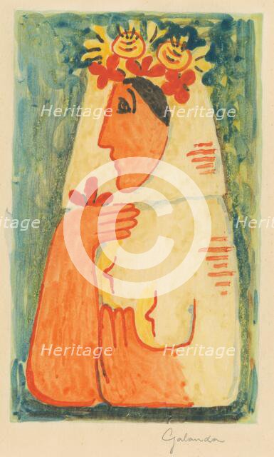 Woman with a wreath, around 1937. Creator: Mikulas Galanda.