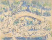 Bathers Under a Bridge (recto); 1900-06. Creator: Paul Cezanne.