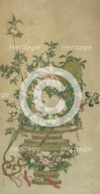 Flowers of the Four Seasons, Qing dynasty (1644-1911), 18th/19th century. Creators: Unknown, Prince Yongrong.