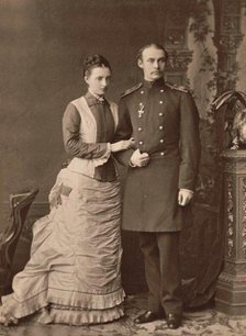 Grand Duchess Anastasia Mikhailovna of Russia and Grand Duke Frederick Francis III, 1878. Creator: Anonymous.