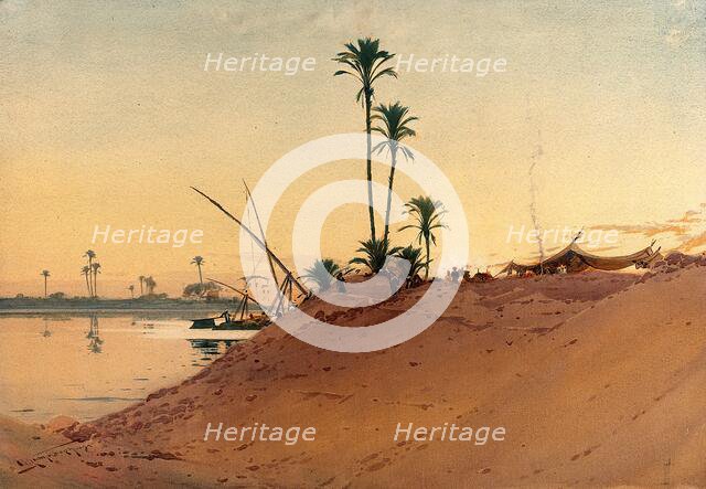 Egypt: banks of the Nile, 1900-1930. Creator: Augustus Osborne Lamplough.