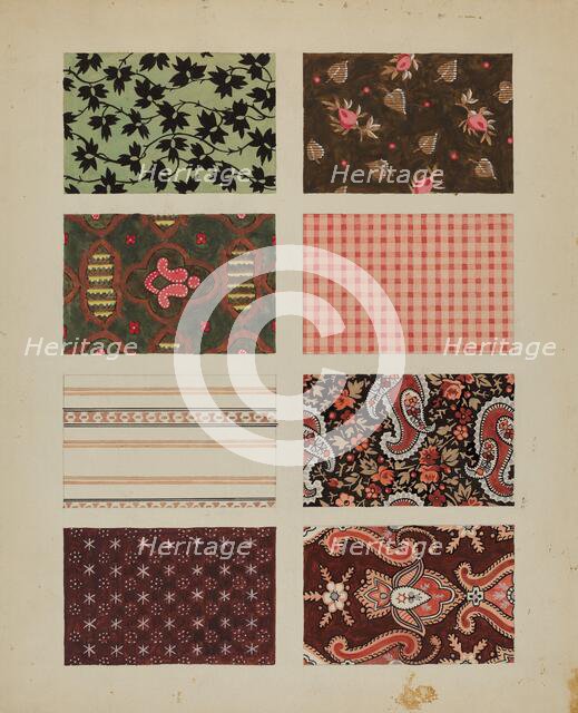 Figured Material from Quilt, c. 1936. Creator: Dorothy Posten.