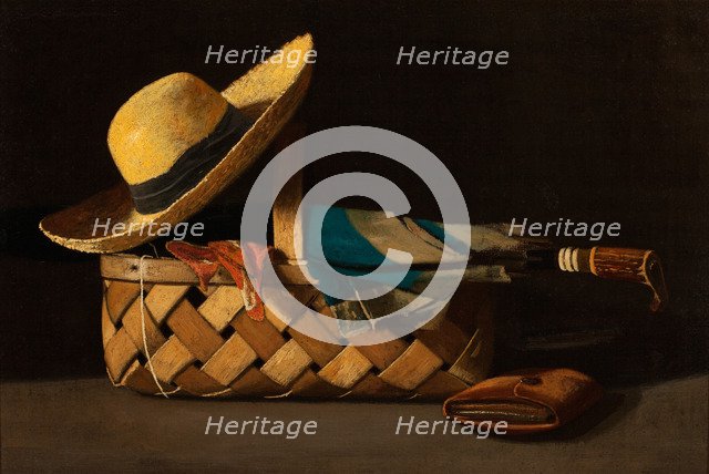 Market Basket, Hat and Umbrella.