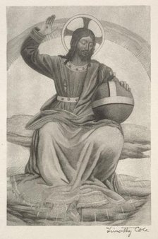 Old Italian Masters: Christ Enthroned, 1888-1892. Creator: Timothy Cole (American, 1852-1931).