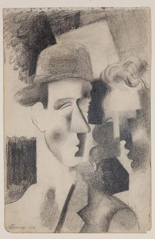 Two Heads, 1921. Creator: Roger de la Fresnaye.