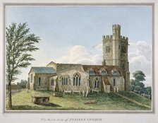 View of the north side of the church of St Mary, Staines, Surrey, c1800. Artist: Anon