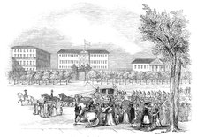 Madrid - the Queen passing La Buena Vista, in La Alcala, 1845. Creator: Unknown.