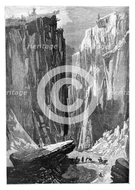 The Iron Gate defile on the Karshi-Derbent Route, Afghanistan, 1895. Artist: Unknown