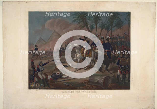 The Battle of the Pyramids, 1800. Artist: Anonymous  