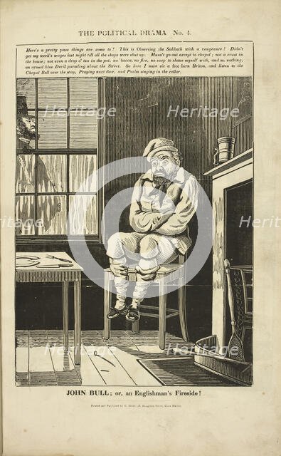 'The Political Drama No. 4: John Bull; or, an Englishman's fireside!', 1834-1835.  Creator: Charles Jameson Grant.