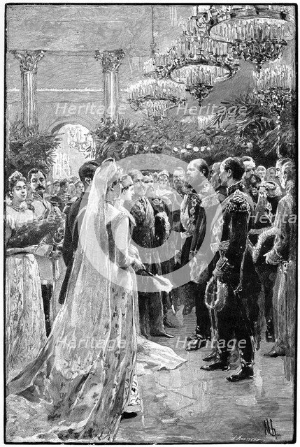 A court ball at the Winter Palace, St Petersburg, Russia, 1892. Artist: Unknown