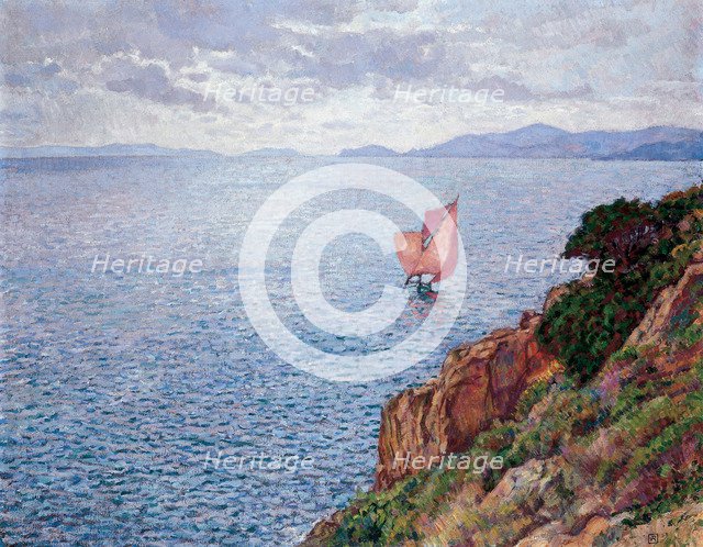 The Red Sail. Artist: Rysselberghe, Théo van (1862-1926)