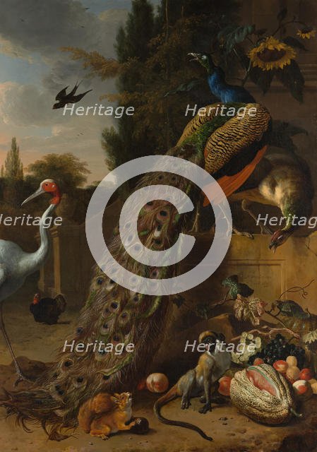 Peacocks, 1683. Creator: Melchior d'Hondecoeter.