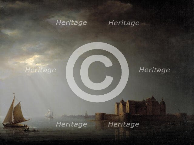 Kalmar Castle by Moonlight, 1835. Creator: Carl Johan Fahlcrantz.