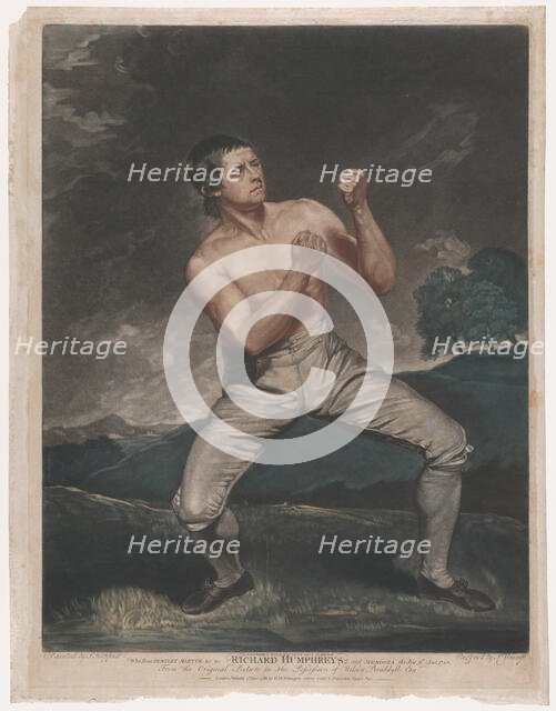 Richard Humphreys, the Celebrated Boxer Who Never Was Conquered, 1788. Creator: John Young.
