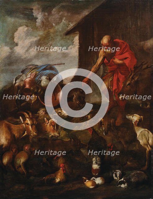 Animals Entering the Ark of Noah, Late 1650s-early 1660s. Creator: Castiglione; Giovanni Benedetto (1610-1665).