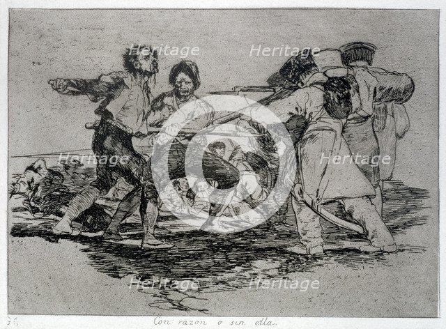 The Disasters of War, a series of etchings by Francisco de Goya (1746-1828), plate 2: 'Con razón …