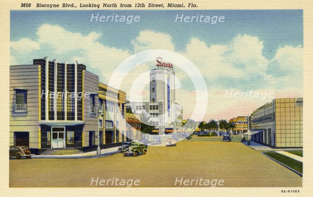 Biscayne Boulevard, Miami, Florida, USA, 1938. Artist: Unknown