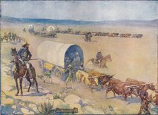 'The Bullock-Waggons Wound Slowly Over The Billowy Plains', c1908, (c1920).  Artist: Joseph Ratcliffe Skelton.