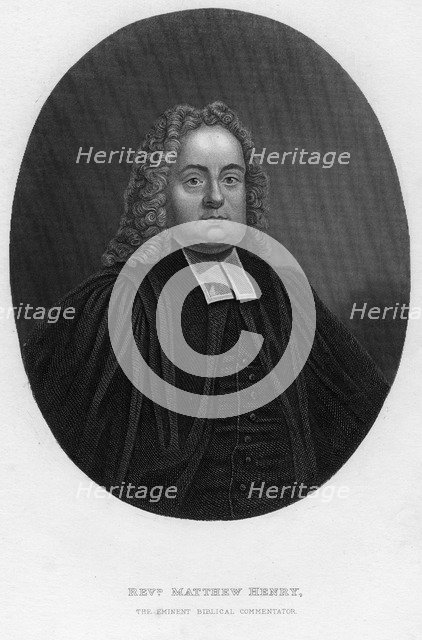 Matthew Henry (1662-1714), English biblical commentator and clergyman, 19th century.Artist: Samuel Freeman