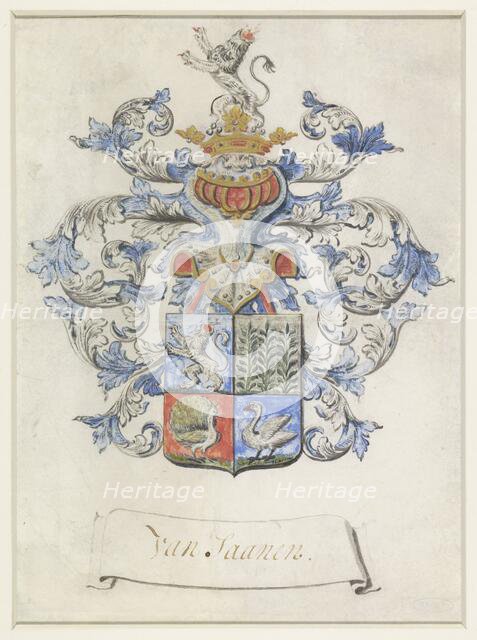 Family crest, possibly of the genus of Zaanen, 1600-1749. Creator: Anon.