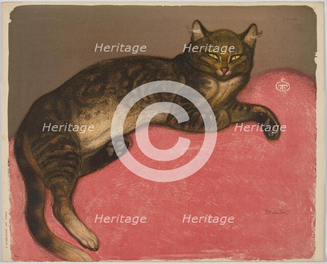 Winter or Cat on a Cushion, 1909. Creator: Steinlen, Théophile Alexandre (1859-1923).