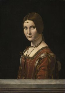 Portrait of an Unknown Woman, called La Belle Ferronnière, 1490-1496. Creator: Leonardo da Vinci, (School)  .