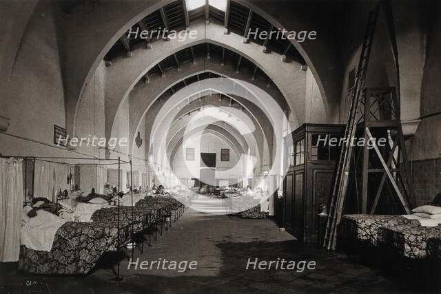 Hospital de la Santa Cruz, Barcelona: a ward, c1900. Creator: Unknown.