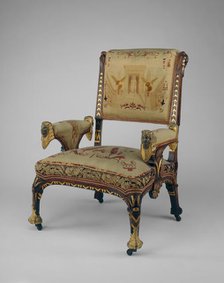 Armchair, 1870/75. Creator: Pottier & Stymus.