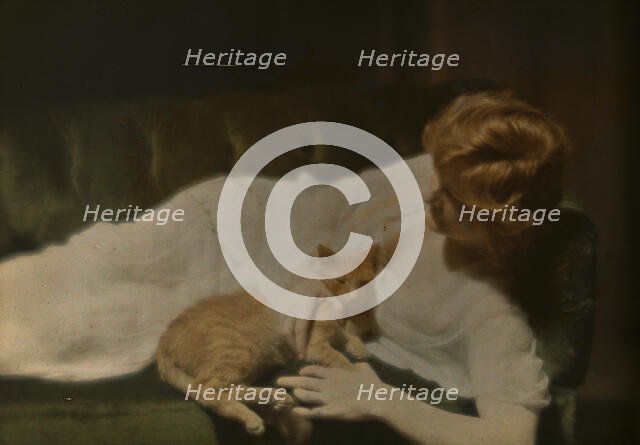 Ann Murdock with Buzzer IV, 1914. Creator: Arnold Genthe.