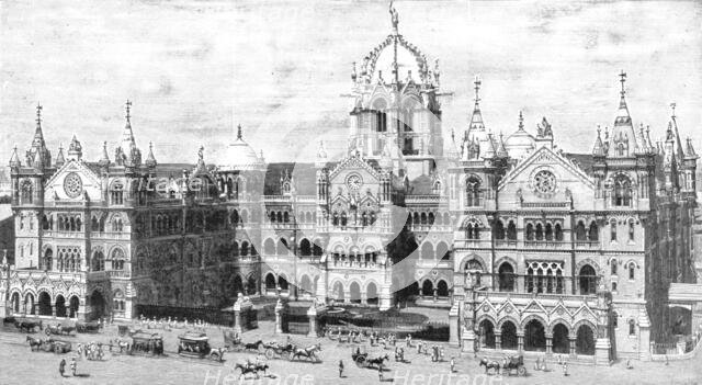 ''Great Indian Peninsular Railway Victoria Terminus and Administrative Offices Bombay, recently comp Creator: Unknown.