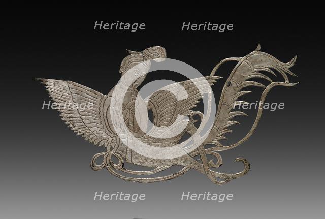 Inlay for a Mirror or Box: Lady and Flute, c. 900-1000. Creator: Unknown.