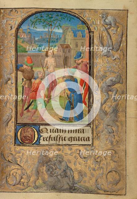 The Martyrdom of Saint Sebastian; Prayer Book of Charles the Bold, 1469. Creator: Lieven van Lathem.