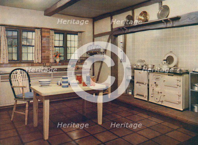 'A farmhouse kitchen redesigned by Mrs. Darcy Braddell, London', 1936. Artist: Unknown.