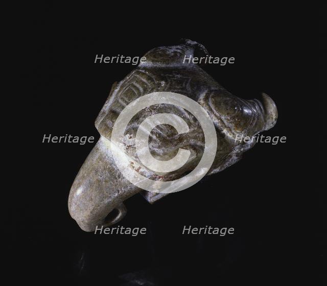 Feline Head with Bovine Horns and Elephant Trunk, 13th-11th Century BC. Creator: Unknown.