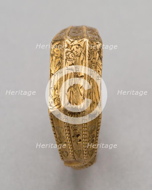 Ring with the Virgin and Child and Saints Margaret and Catherine, England, c. 1425-c. 1480. Creator: Unknown.