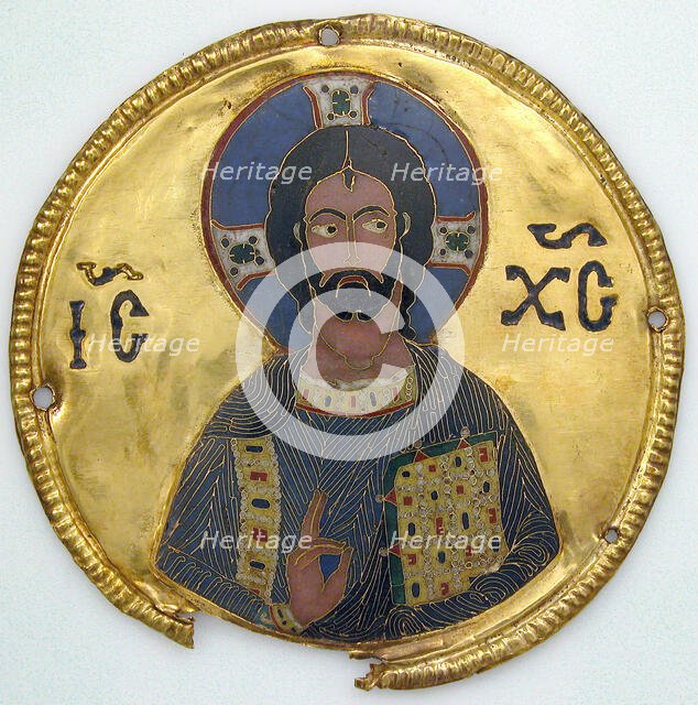 Medallion with Christ from an Icon Frame, Byzantine, ca. 1100. Creator: Unknown.