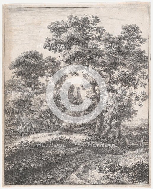 Mother and Children At Rest, 17th century. Creator: Anthonie Waterloo.