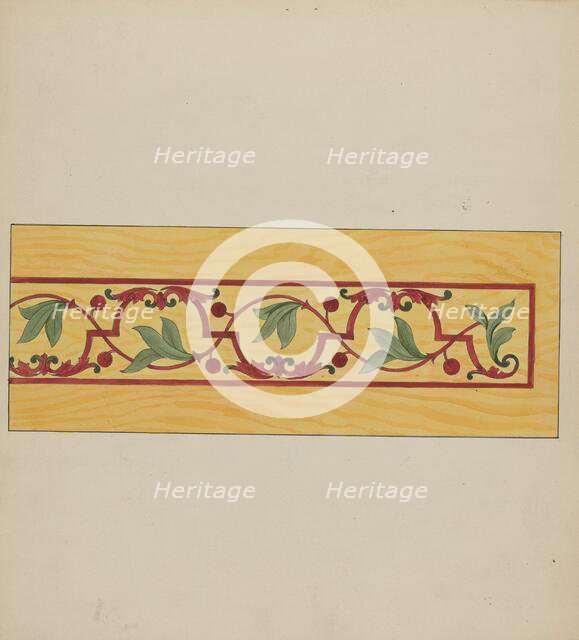 Decorative Panel from Rail Car Interior, c. 1936. Creator: Wellington Blewett.