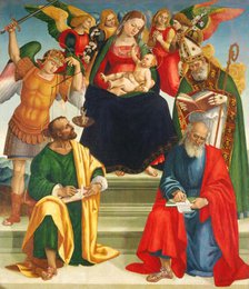 Madonna and Child with Saints and Angels, mid or late 1510s. Creator: Luca Signorelli.
