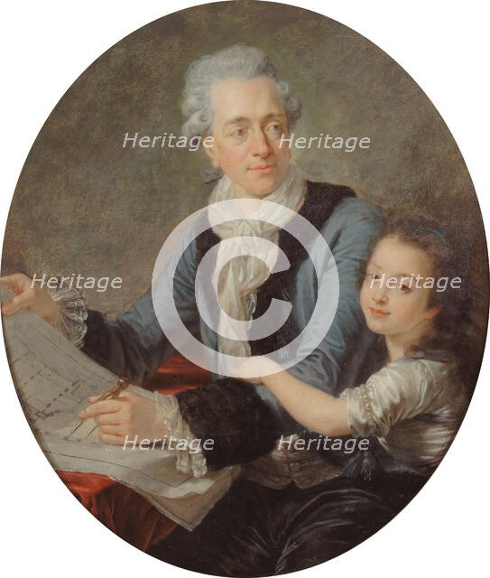 Portrait of the Architect Claude Nicolas Ledoux (1736-1806) with his daughter, ca 1782. Creator: Callet, Antoine-François  .