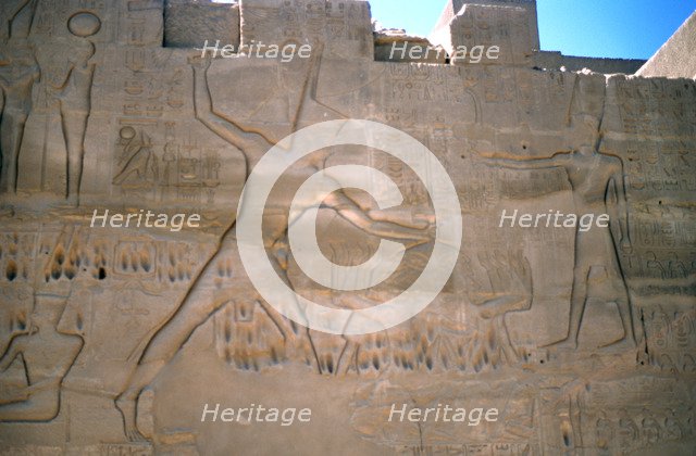 Pharaoh Seti, Capture of Slaves, Luxor, Egypt Artist: Unknown