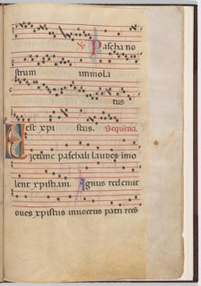Leaf 6 from an antiphonal fragment, c. 1275. Creator: Unknown.