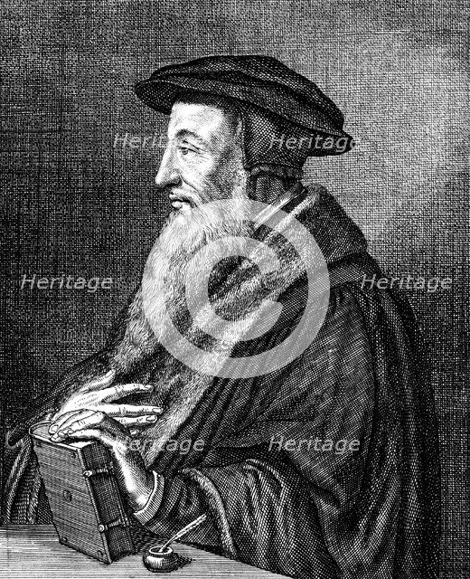 Jean Calvin, 16th century French theologian, (c1636-1689). Artist: Conrad Meyer