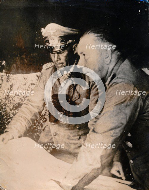 German Generals Erwin Rommel and Walther Nehring, Tunisia, World War II, c1942-c1943. Artist: Unknown