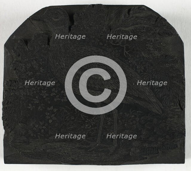 Woodblock for The Great Plover, from A History of British Birds, c. 1797. Creator: Thomas Bewick.