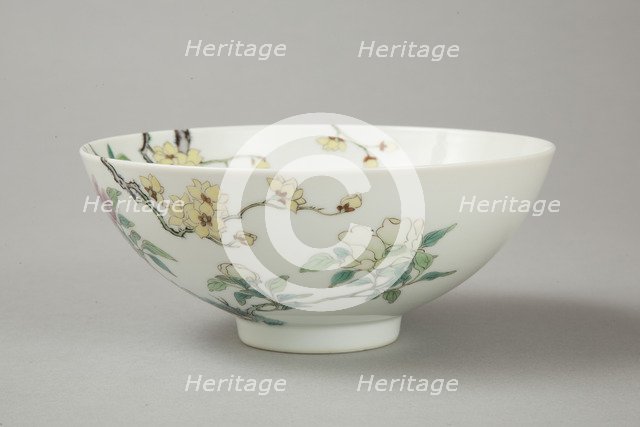 Famille rose bowl with floral decoration, 20th century. Artist: Unknown.