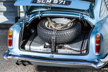 Boot and spare wheel of a 1961 Aston Martin DB4 GT SWB lightweight. Creator: Unknown.