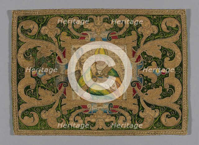 Fragment (From a Chasuble), Spain, 17th century. Creator: Unknown.