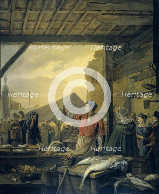 The Fish Market in Antwerp, 1827. Creator: Ignatius van Regemorter.